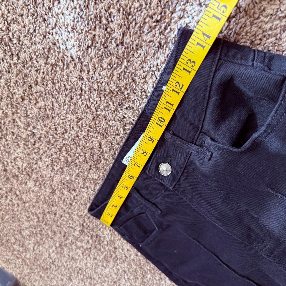 ZARA‎ Black Wide Leg Cropped Jeans Womens Size 2 US EUR 34 - Picture 7 of 9